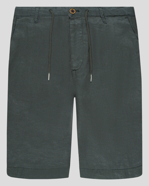 'БЕРМУДИ ОТ ЛЕН В ЦВЯТ КАКИ С ЛОГО АКСЕСОАР