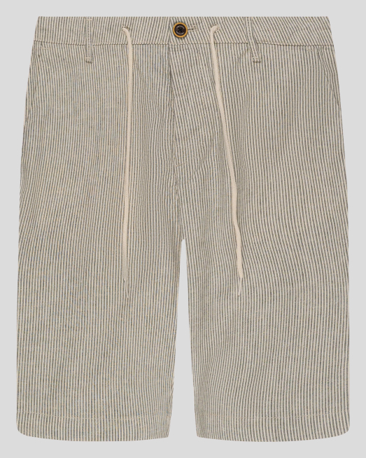 'ТЪМНО БЕЖОВИ БЕРМУДИ В РАЙЕ ОТ ЛЕН С ПАМУК