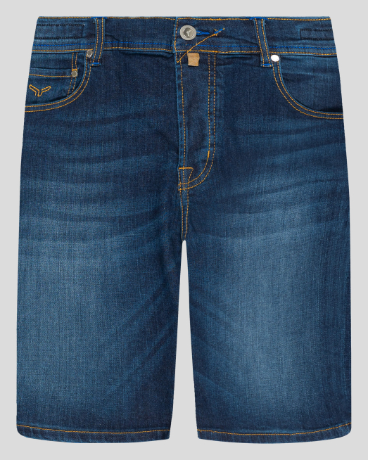 'СИНИ PREMIUM БЕРМУДИ С КОНТРАСТНА БРОДЕРИЯ ЛОГО