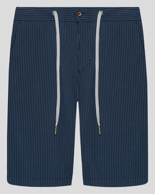 'ТЪМНО СИНИ БЕРМУДИ С ЕЛАСТАН В РАЙЕ