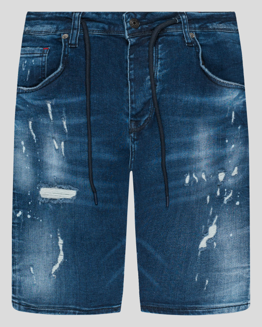 'СИНИ ДЪНКОВИ БЕРМУДИ С НАКЪСАН ЕФЕКТ