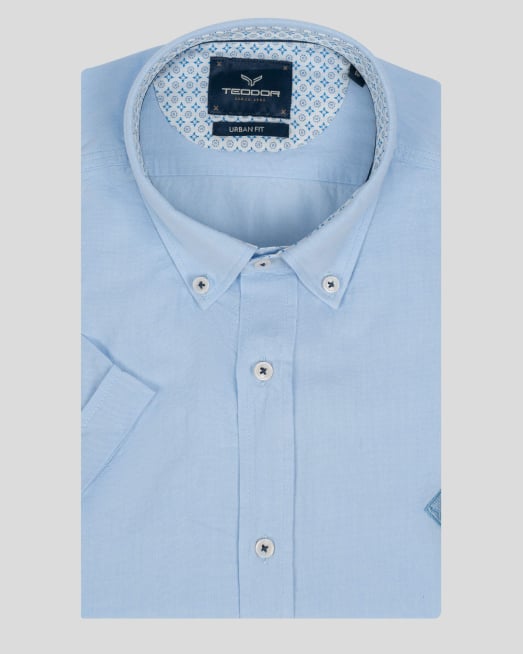 'СИНЯ БАЗОВА РИЗА С ТОНАЛНА БРОДЕРИЯ ЛОГО И ГАРНИТУРА