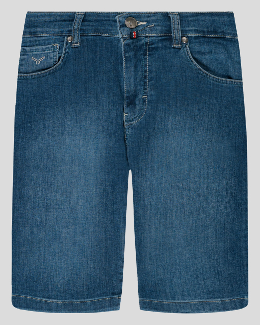 'СВЕТЛО СИНИ ДЪНКОВИ БЕРМУДИ С БРОДЕРИЯ ЛОГО