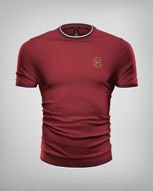 'ПИКЕ ТЕНИСКА С ДЕСЕНАЦИИ И БРОДЕРИЯ В БОРДО