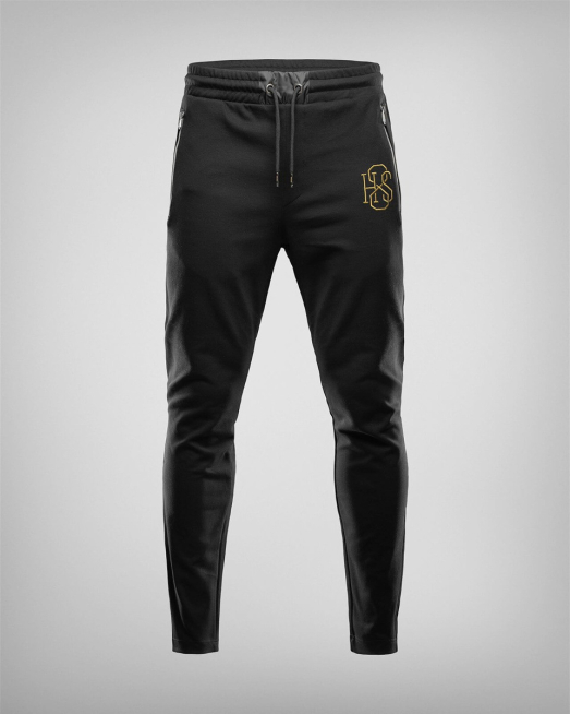 'ЧЕРНО СПОРТНО ДОЛНИЩЕ С КОНТРАСТНА БРОДЕРИЯ ЛОГО