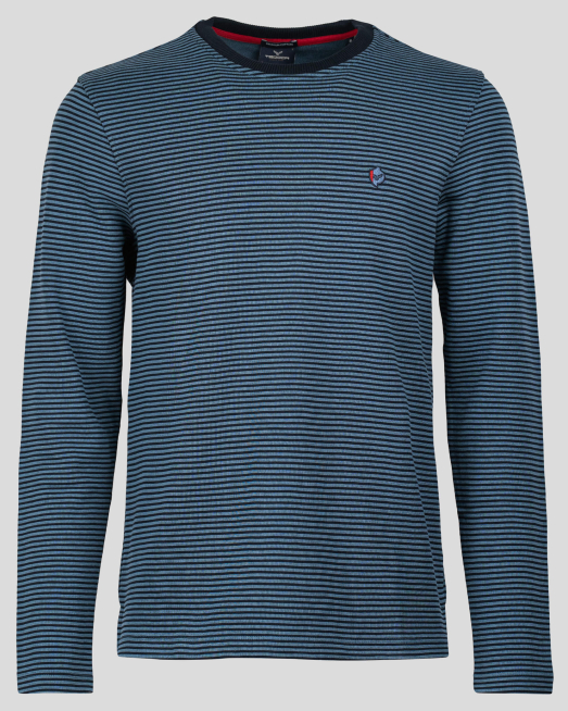 'ДЕНИМ СИНЯ БЛУЗА РИНГЕЛ С БРОДЕРИЯ ЛОГО