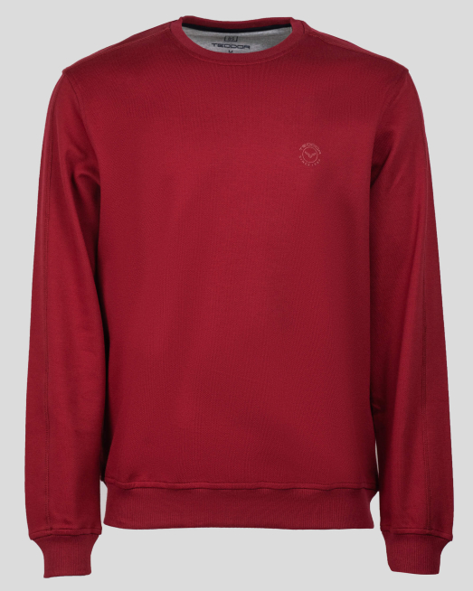 'ЧЕРВЕНА OVERSIZE БЛУЗА БАЗОВ МОДЕЛ С ТОНАЛНО ЛОГО