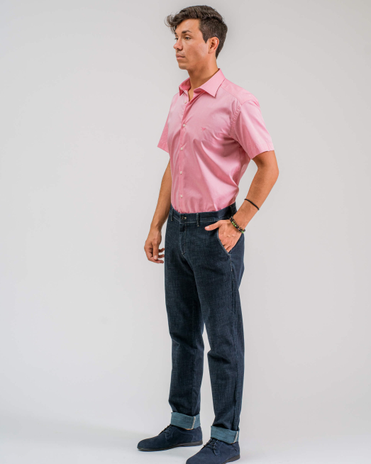 'РОЗОВА ПАМУЧНА РИЗА С БРОДЕРИЯ