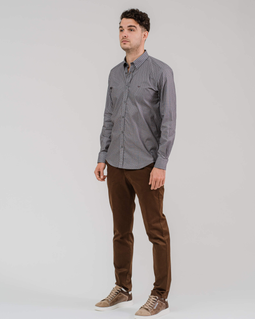 'СИВА РИЗА В ПРИНТ СИТНИ ФИГУРИ