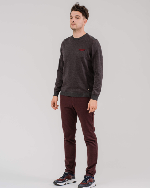 'ЕФЕКТЕН ПАМУЧЕН ПУЛОВЕР С ДЖОБ И ПЛАТИНИРАНЕ