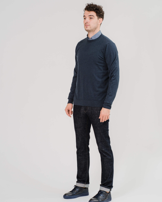 'ТЪМНО СИН БАЗОВ ПУЛОВЕР 