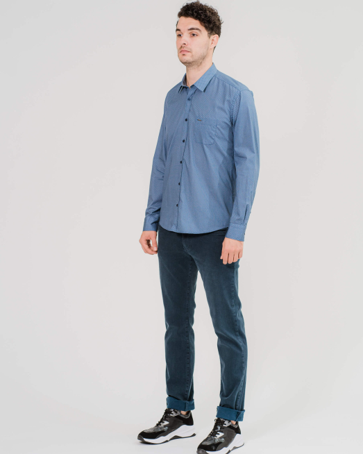 'СИНЯ ПРИНТИРАНА РИЗА С ГАРНИТУРА