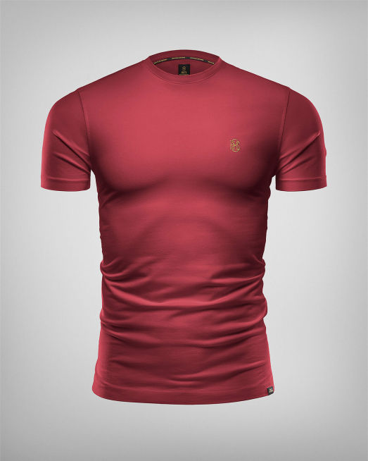 'БИЕ ТЕНИСКА С БРОДЕРИЯ ЛОГО В БОРДО