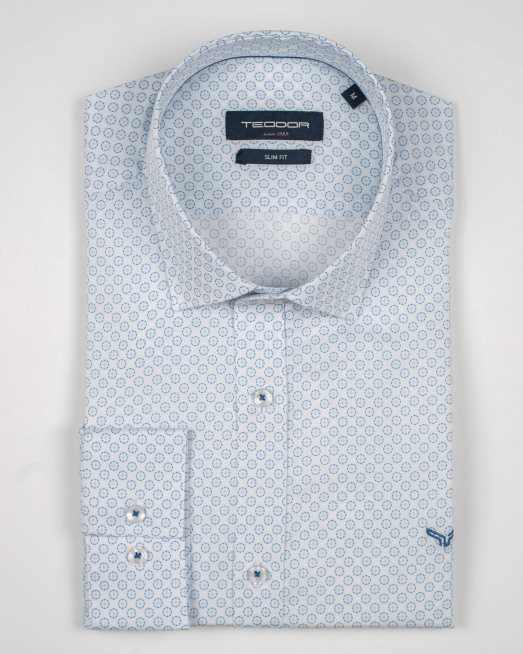 'БЯЛА РИЗА НА СИНИ ФИГУРИ С ЛОГО