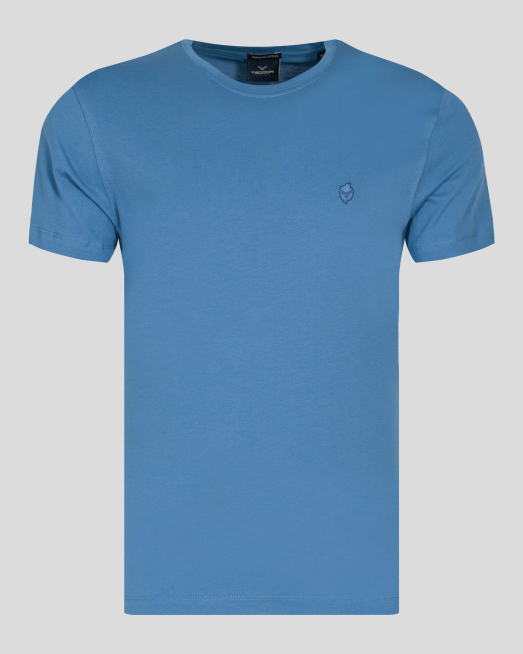 'СВЕТЛО СИНЯ БИЕ ТЕНИСКА БАЗОВ МОДЕЛ С ЛОГО ОТ PREMIUM ПАМУК 