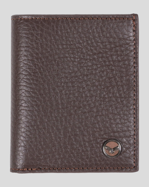 'ТЪМНО КАФЯВ ПОРТФЕЙЛ ОТ ШАГРЕНИРАНА КОЖА 