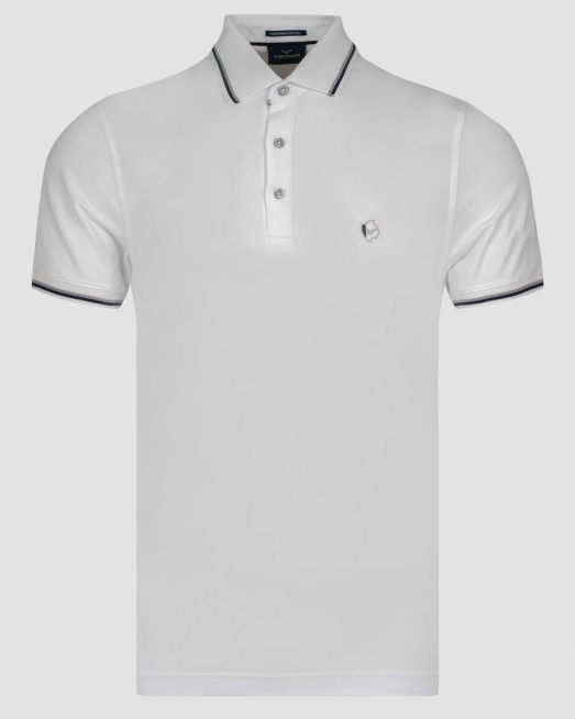 'БЯЛА ТЕНИСКА С КОНТРАСТНИ КАНТОВЕ ОТ PREMIUM ПАМУК 