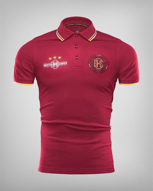 'БОРДО ТЕНИСКА С КОНТРАСТИ И ЛОГО