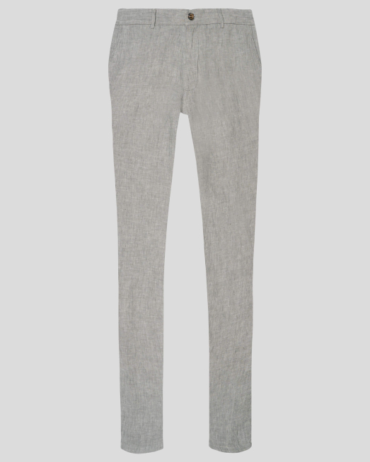 'СИВ МЕЛАНЖИРАН ПАНТАЛОН ОТ ЛЕН С ЛОГО АКСЕСОАР