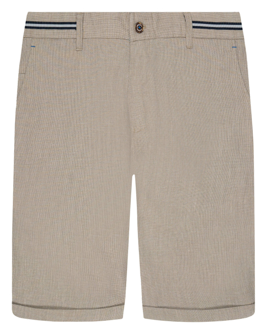 'БЕЖОВИ СТРУКТУРНИ БЕРМУДИ С ШИРИТ И ЛОГО