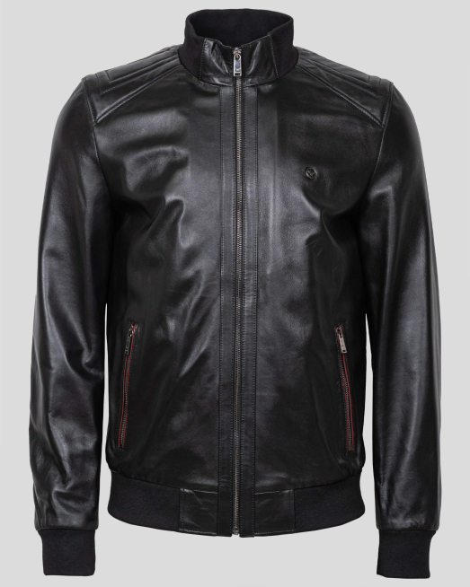 'ЧЕРНО СВОБОДНО КОЖЕНО ЯКЕ  С КОНТРАСТИ