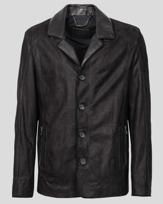 'ЧЕРНО ЯКЕ ТИП САКО С ПРИНТИРАНА КОЖА