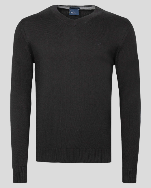 'ЧЕРЕН БАЗОВ ПУЛОВЕР С БРОДЕРИЯ ЛОГО