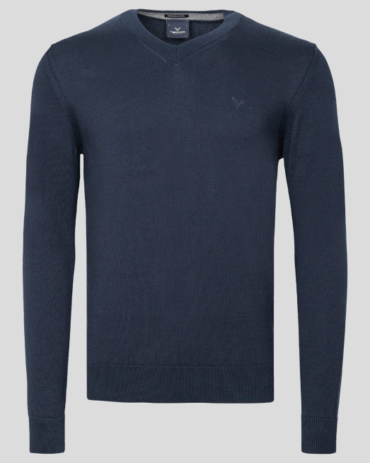 'ТЪМНО СИН ШПИЦ ПУЛОВЕР С БРОДЕРИЯ ЛОГО