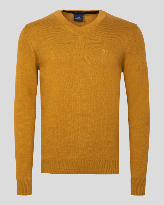 'ЖЪЛТ ШПИЦ ПУЛОВЕР С БРОДЕРИЯ ЛОГО