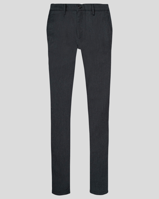 'ЧЕРЕН ПАНТАЛОН ОТ ДЕСЕНИРАН ПАМУЧЕН ПЛАТ С МЕТАЛНО ЛОГО АКСЕСОАР