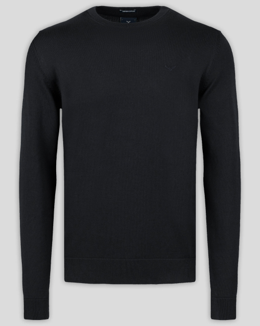 'ЧЕРЕН ПУЛОВЕР ОТ 100%  PREMIUM ПАМУК С ТОНАЛНА БРОДЕРИЯ ЛОГО