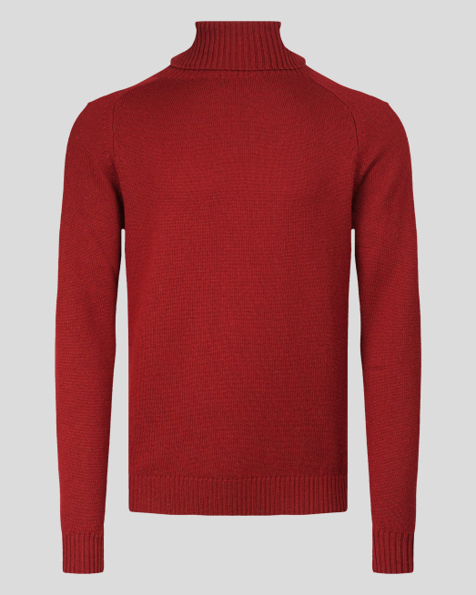 'ПУЛОВЕР С ПОЛО ЯКА  ОТ 100%  ВЪЛНА МЕРИНО "ZEGNA BARUFFA" В БОРДО
