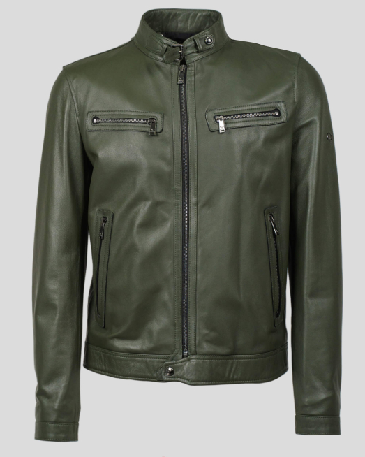 'ЗЕЛЕНО КОЖЕНО ЯКЕ ОТ АГНЕШКА КОЖА С ДЖОБОВЕ С ЦИПОВЕ И  ЛОГО