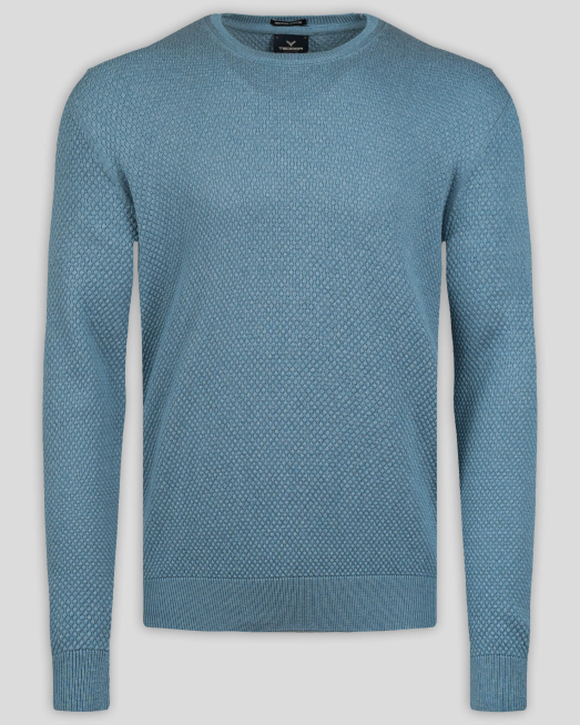 ' СВЕТЛО СИН  ПУЛОВЕР ОТ PREMIUM ПАМУК С МЕТАЛЕН ЛОГО АКСЕСОАР