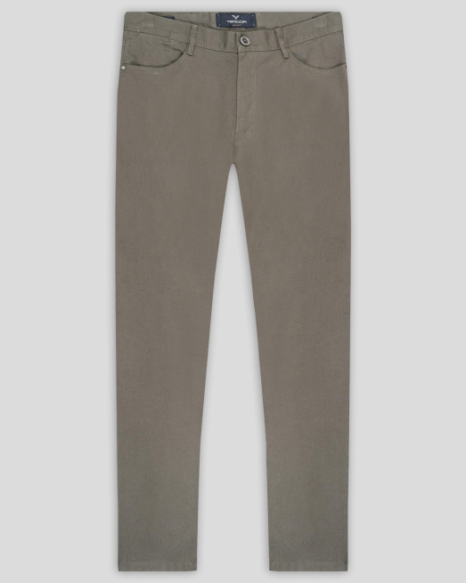 'ЗЕЛЕН ПАНТАЛОН ОТ СТРУКТУРНА ПАНАМА С ЕФЕКТНО СРЯЗВАНЕ НА ЗАДЕН ДЖОБ