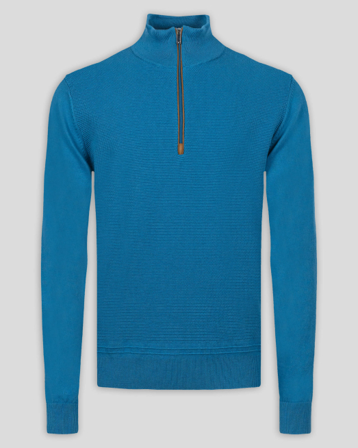 'СВЕТЛО СИН  ПУЛОВЕР ОТ PREMIUM ПАМУК  С КЪС ЦИП И КРЪПКИ НА ЛАКТИТЕ