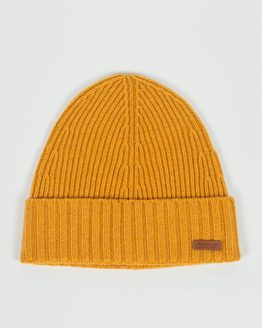 'ПЛЕТЕНА ШАПКА ОТ ФИНА ВЪЛНА С  КАШМИР В ЦВЯТ ГОРЧИЦА  