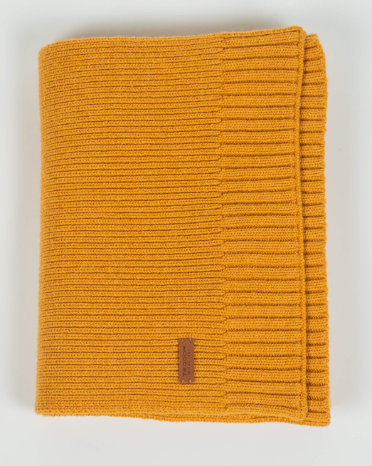 'ПЛЕТЕН ШАЛ  ОТ ФИНА ВЪЛНА, КАШМИР, ВИСКОЗА И ПОЛИАМИД  В ЦВЯТ ГОРЧИЦА