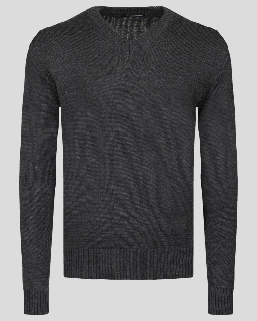 'ВЪЛНЕН ПУЛОВЕР В ЦВЯТ В ЦВЯТ АНТРАЦИТ 