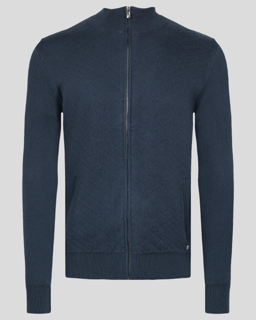 'ТЪМНО СИНЯ ЖИЛЕТКА НА РОМБОВЕ С ЛОГО