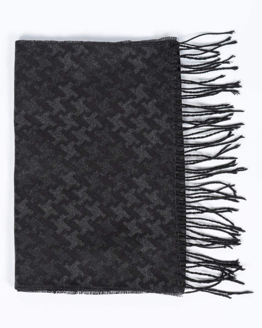 'ФИГУРАЛЕН ШАЛ В СИВО И ЧЕРНО