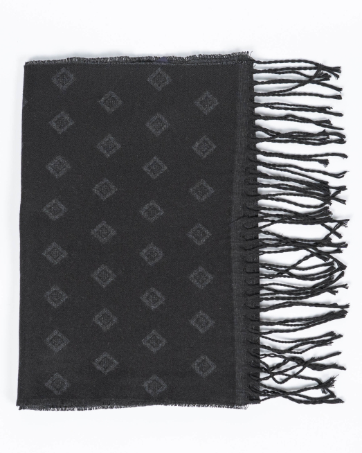 'ШАЛ НА КВАДРАТИ В СИВО И ЧЕРНО