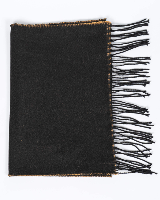 'ДЮСОВ ДВУЛИЦЕВ ШАЛ В ТЪМНО КАФЯВО С БЕЖОВО КАФЯВО