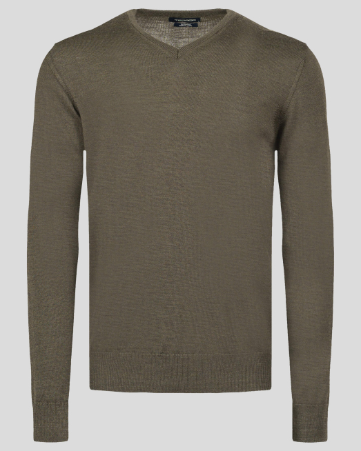 'ВЪЛНЕН ПУЛОВЕР БАЗОВ МОДЕЛ В ЦВЯТ КАКИ