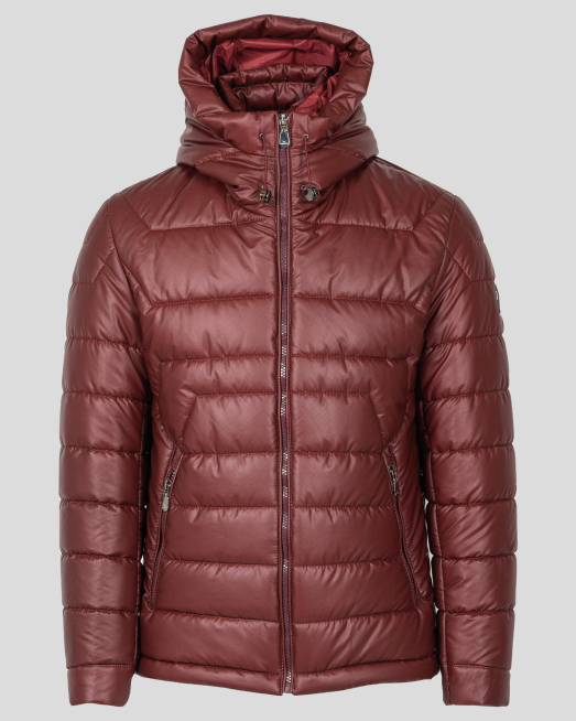 'КАПИТОНИРАНО ЯКЕ В СИТЕН ДЕСЕН С КАЧУЛКА И ГУМИРАНО ЛОГО В БОРДО