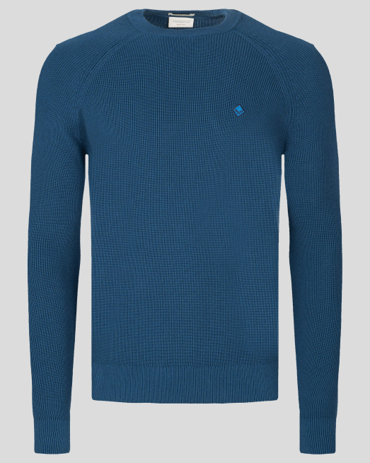 'ПУЛОВЕР В СТРУКТУРНА ПЛЕТКА С РЕГЛАН РЪКАВ В ЦВЯТ ПЕТРОЛ