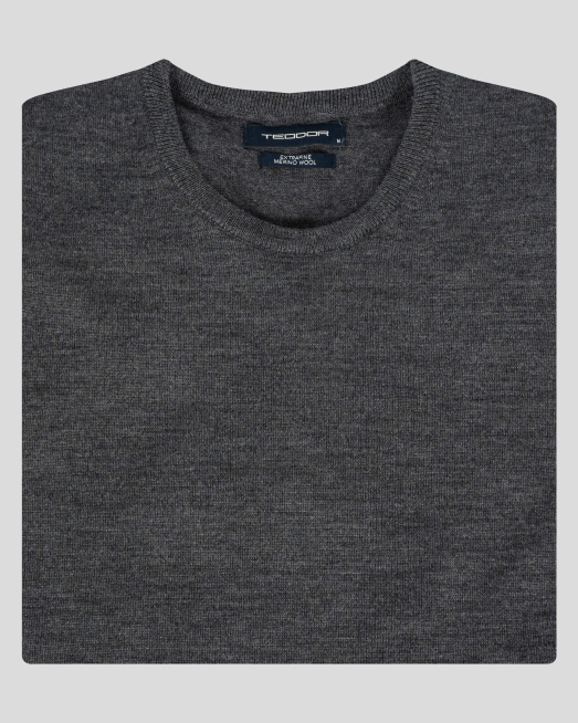 'ВЪЛНЕН ПУЛОВЕР В ЦВЯТ АНТРАЦИТ