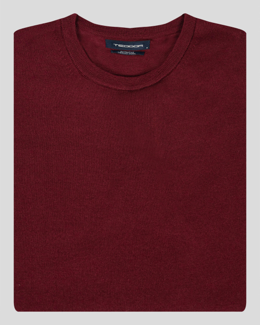 'ВЪЛНЕН ПУЛОВЕР В ЦВЯТ БОРДО