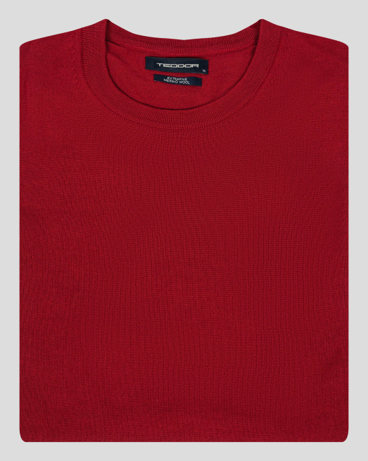 'ВЪЛНЕН ПУЛОВЕР В ЦВЯТ МАЛИНА 