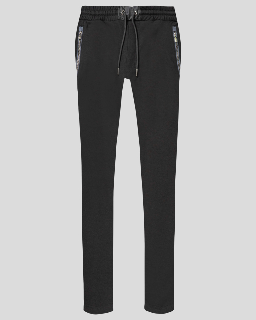 'ЧЕРЕН ТРИКОТАЖЕН СПОРТЕН ПАНТАЛОН С ТОНАЛНА БРОДЕРИЯ